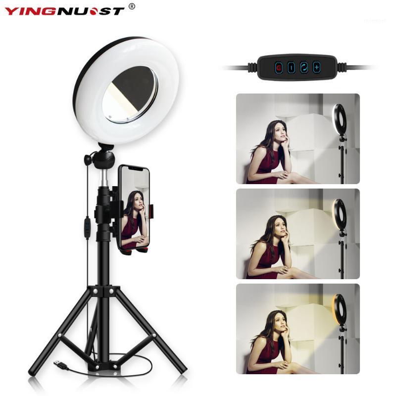 

Ring Light 22cm/9inch Photography LED Selfie Lighting & Mirror For Makeup Video Live Stream With height 150cm Tripod & USB Plug1