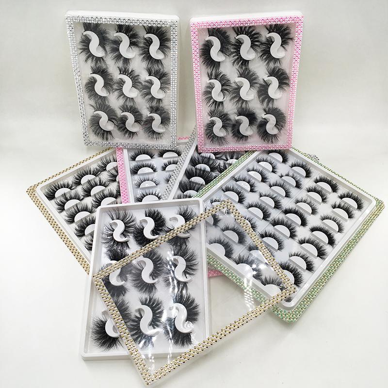 

25mm Mink Lashes Pack 3d Mink Hair Lashes Wholesale Bulk Lash Vendors Extension Book False Eyelashes Natural