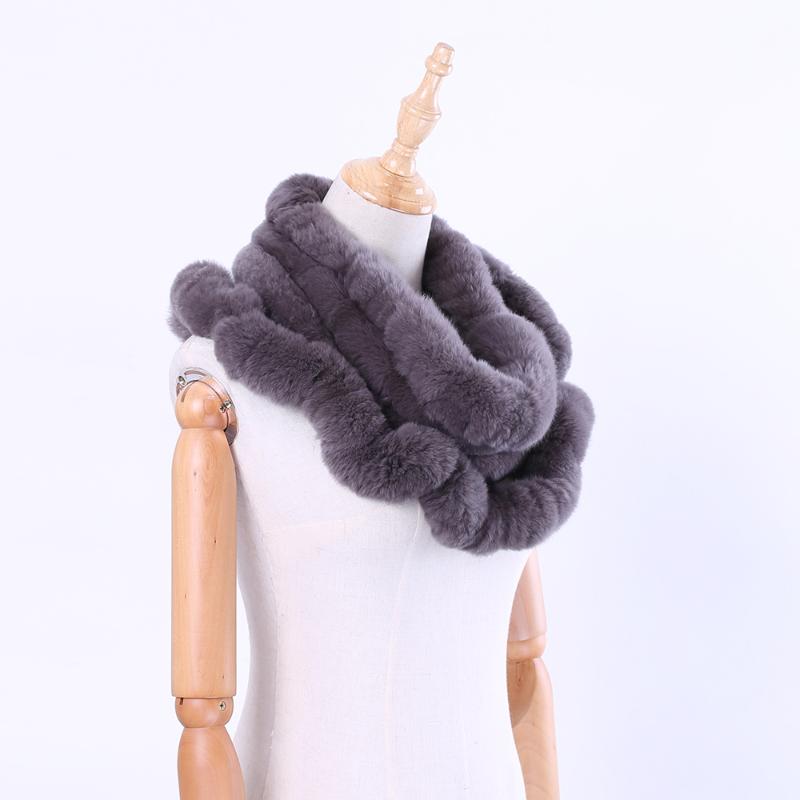 

2020 Fashion Women's Winter Genuine Real Rex Fur Loop Infinity Scarf Ring Scarves Cowl Scarf Wraps Mufflers Snood Stole