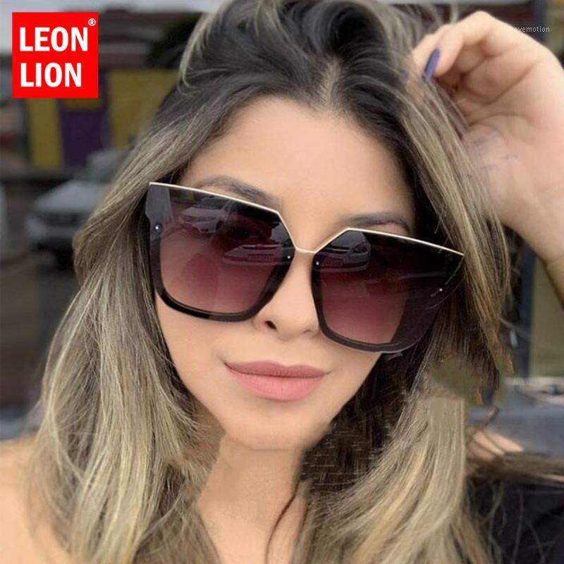 

leonlion square oversized sunglasses women mirror sunglasses women/men luxury glasses for women designer feminino1, White;black