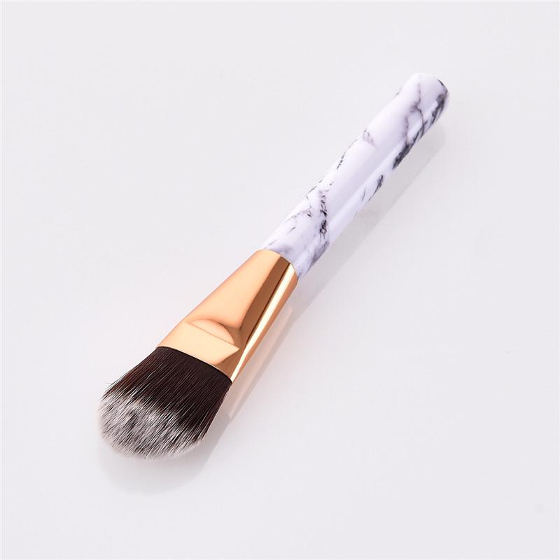 

Wholesale 10Pcs Professional Women Brushes Marble design handle Makeup Tool Kit Soft Makeup Brush Foundation Large Powder