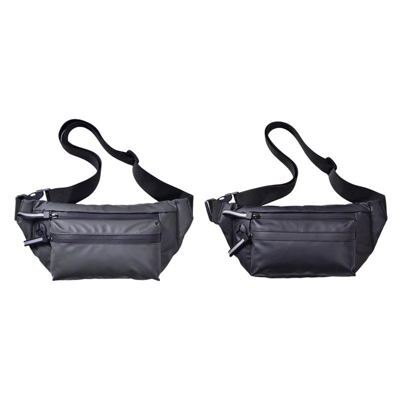 

2 Pcs Waterproof Waist Chest Bag Outdoor Sports Messenger Bag Men and Women Waist Riding Black & Army Green, Sky blue