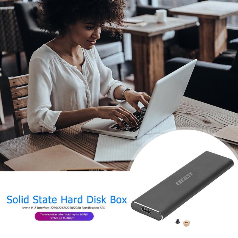 

Durable External Solid State Drives USB 3.1 to M.2 NVME PCIe SSD Enclosure M-Key to Type C Adapter Case SSD Case Box