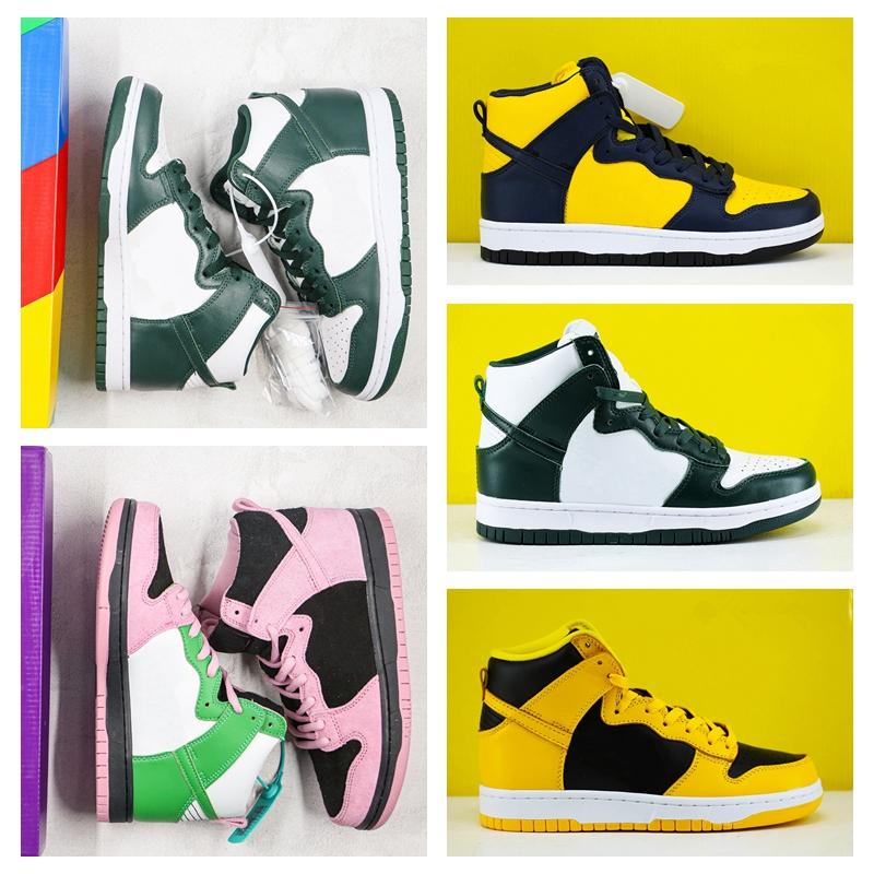 

New Dunk SB High Mens Running Shoes Spartan Green Michigan Invert Celtics Varsity Maize Women Sport Sneakers Size 36-45