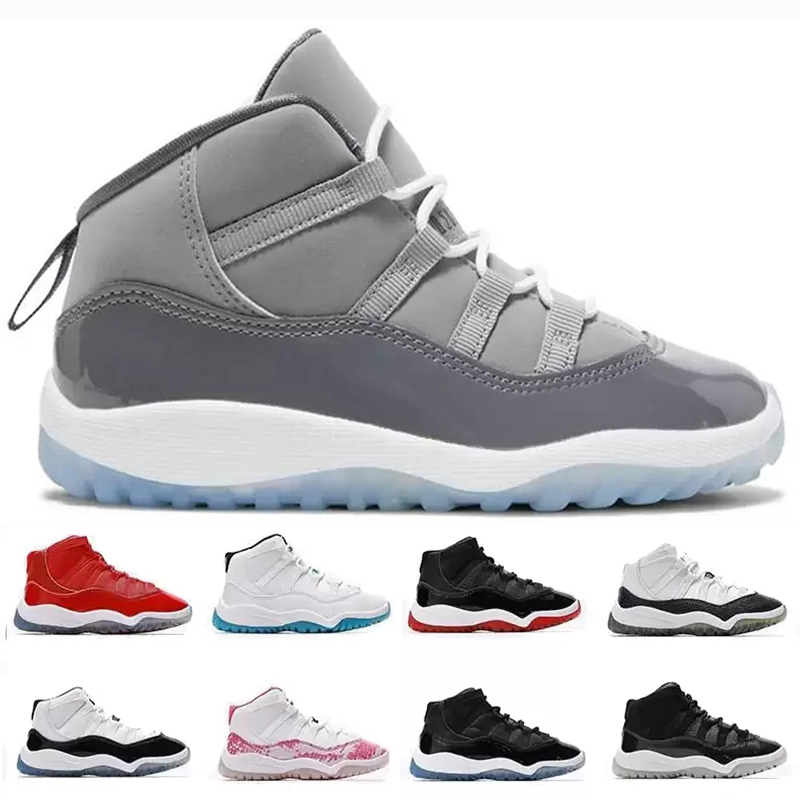 

2022 Sneakers Basketball Shoes TD Kids 11 11s Cool grey Concord 45 Bred Legend Blue Space Jam Midnight Navy Boys Girls Sports, As photo 8