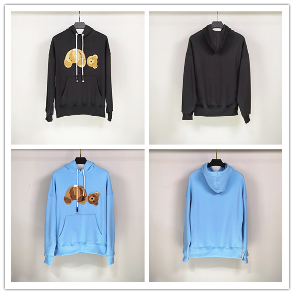 

2021 New Fashion Hoodie Broken Bear sweatshirt Teddy Bear Trendy Terry Explosion Hip Hop Men Women Sweatshirt Long Sleeve S-XL, Black