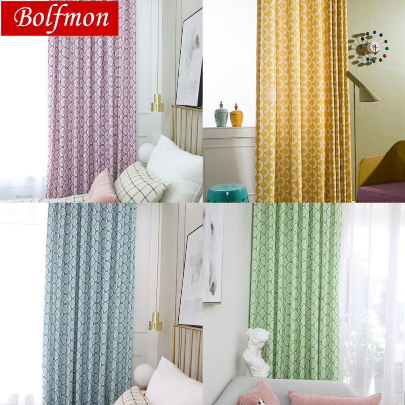 

4 Colors ECO Cotton Polyester Custom Half Shading Fashion Purple Curtains for living Room Morden Luxury Window Treatment Fabric, Color 2