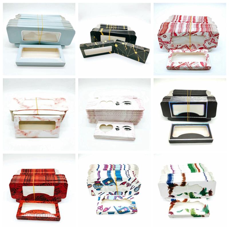 

25mm eyelash paper packaging box wholesale eyelash box carton with tray custom label 3D printing logo