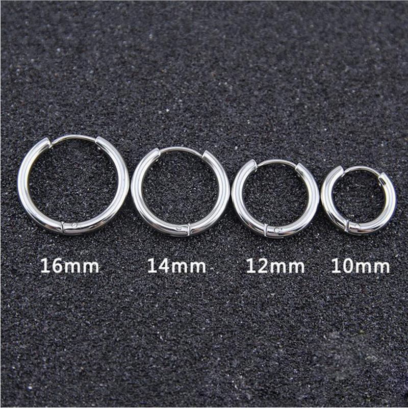 

1Pair European 10/12/14/16mm Small Circle Earrings For Men Women Alloy Hoop Earring Couple Jewelry Pendientes Mujer E0326
