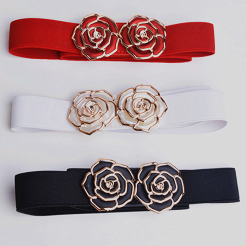 

2021 Brand New Women Lady Solid Wide Waistband Es Belts Female Thin Elastic Waist Belt Plsn, Black