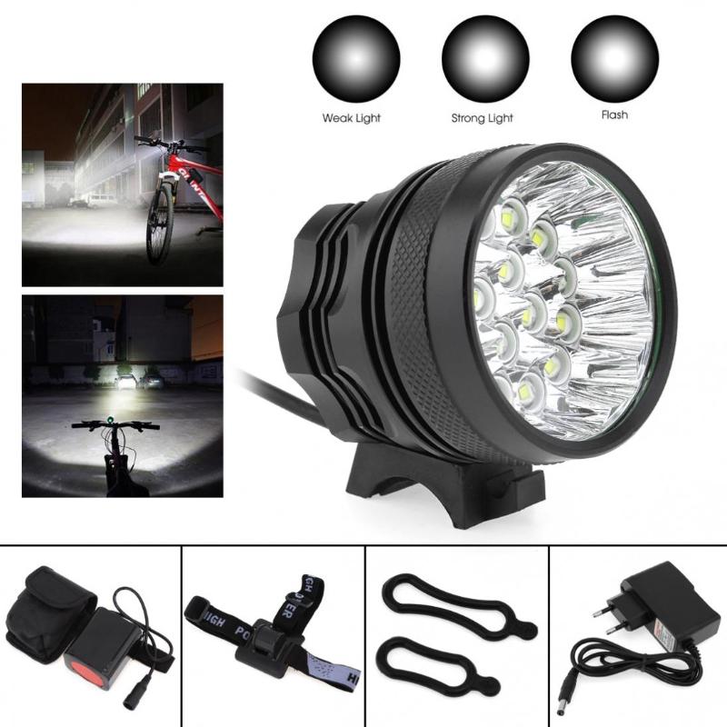 

16 x XM-L T6 LED Bicycle Lamp Bike Light 3 Switch Modes Headlight Cycling Torch with 8.4V 6400mAh Battery Set