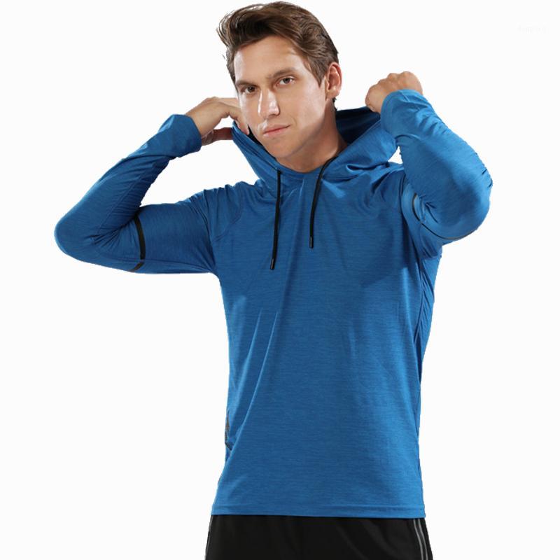 

Autumn winter Running shirts Men Sports Long Sleeve Hoodies Sweatshirt Hoodies Slim Fit Male Gym Training Pullover T-shirt1, 90118 dark blue
