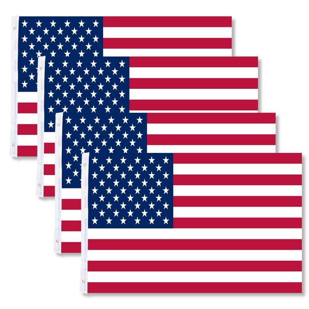 

4-Pack 3x5 American Flags ~ USA United States of America ~ US Stars