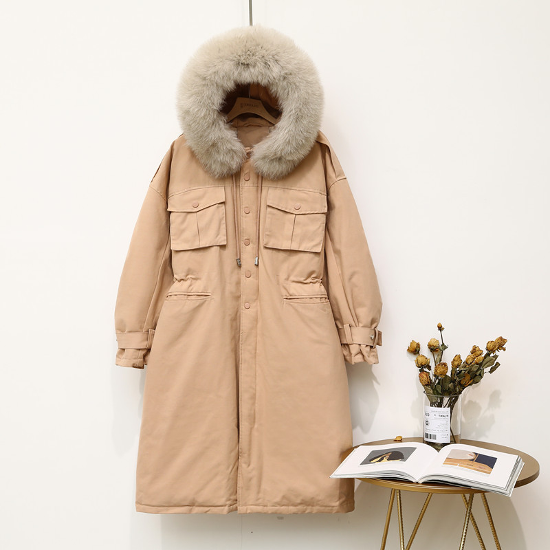 

Coat, Women's Winter White Duck Woman's Jacket, Big Leather Collar, Korean Jacket Down, Hot Park Zq0098 F0ir, Pink one