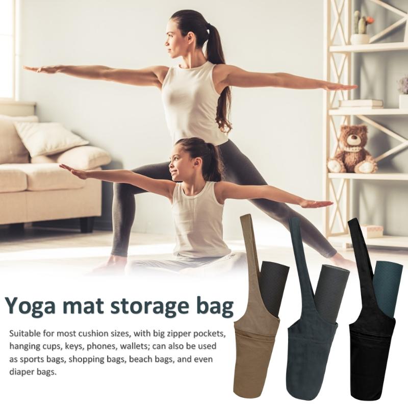 

Fitness Yoga Mat Blanket Carry Pouch Solid Gym Storage Bag Outdoor Sports Fitness Yoga Mat Workout Shoulder Pouch, Black