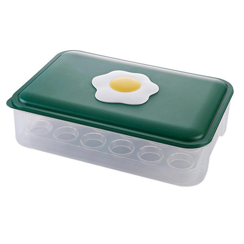 

Clear Covered Egg Holders for Refrigerator 24 Egg Holder Tray Storage Box Dispenser Stackable Plastic Eggs Containers THIN889