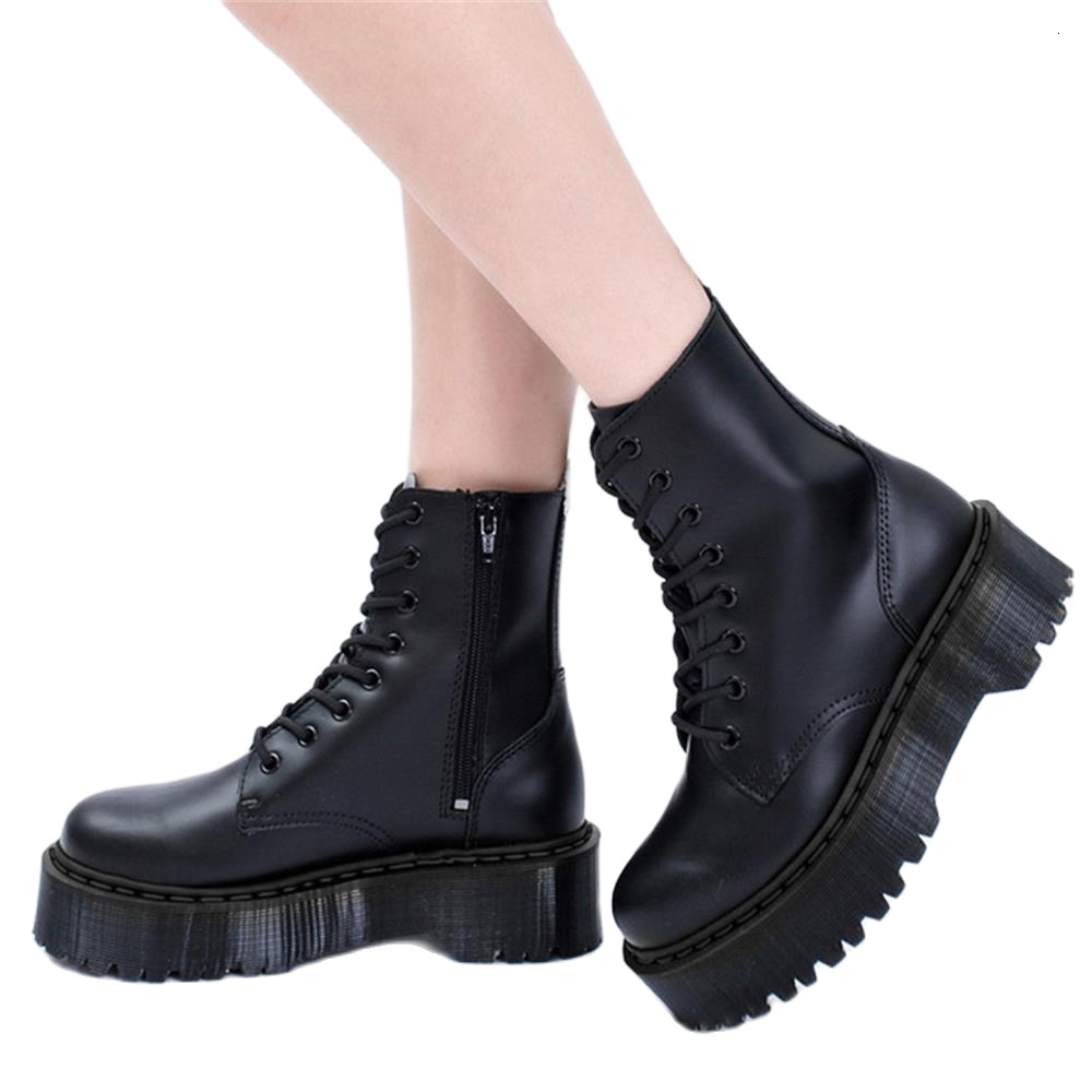 

2021 Genuine Leather Flats Women Female Goth Designer Shoes Boot Woman Zapatos Casuales De Mujer Ai4u, 1460 plush inner b