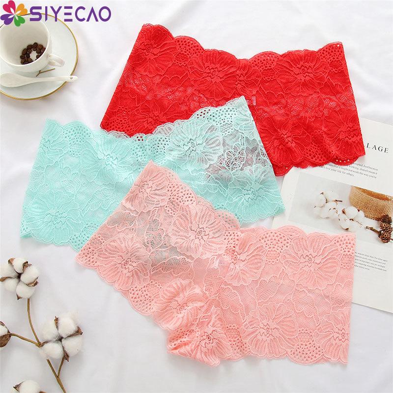 

Ladies Panties Female Lace Boxers Underwear Sexy Full Lace Cotton Crotch Boyshort Girls Knickers Intimates Lingerie For Women, E black
