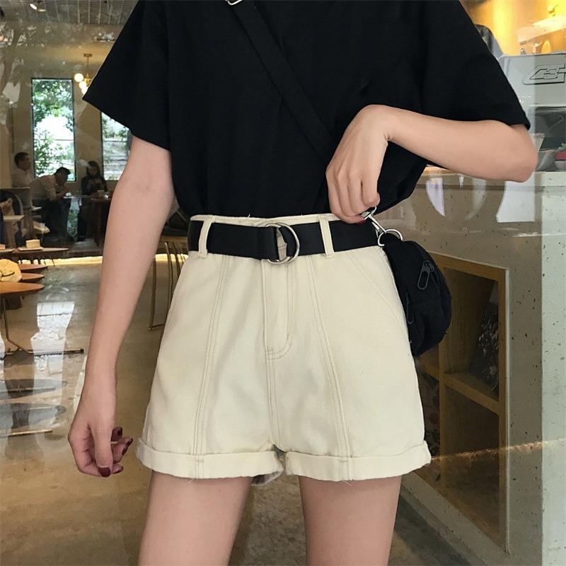 

Women Shorts Summer Casual Solid Cotton Linen High Waist Shorts Girls Loose Soft Cool Women Short high waist 2021, Beige