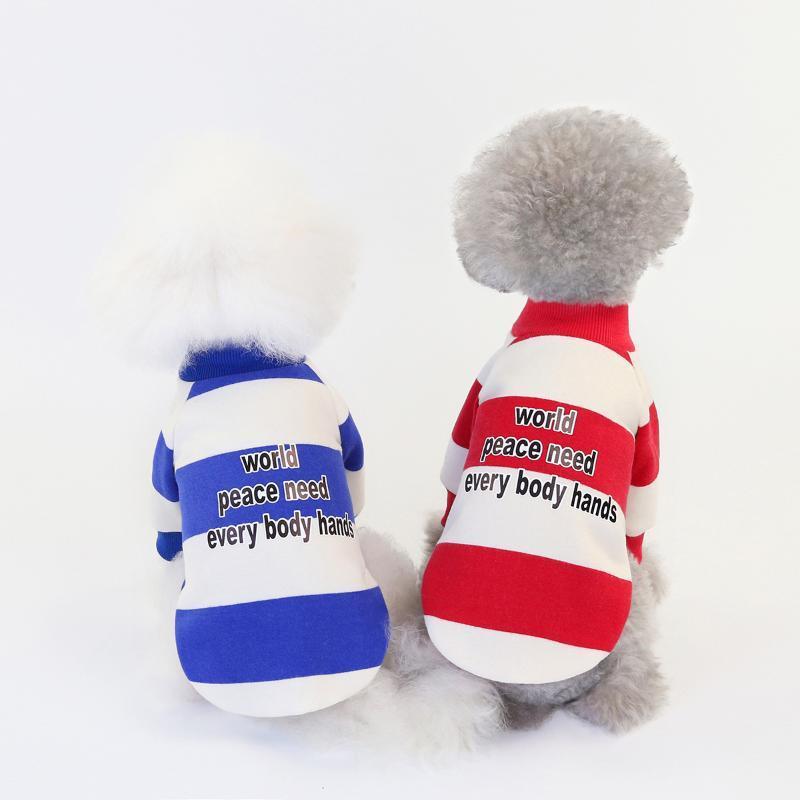 

Good-looking pet clothing 2020 new cool striped sweater, universal pet clothing for cats and dogs in autumn and winter1, Blue the dog clothes