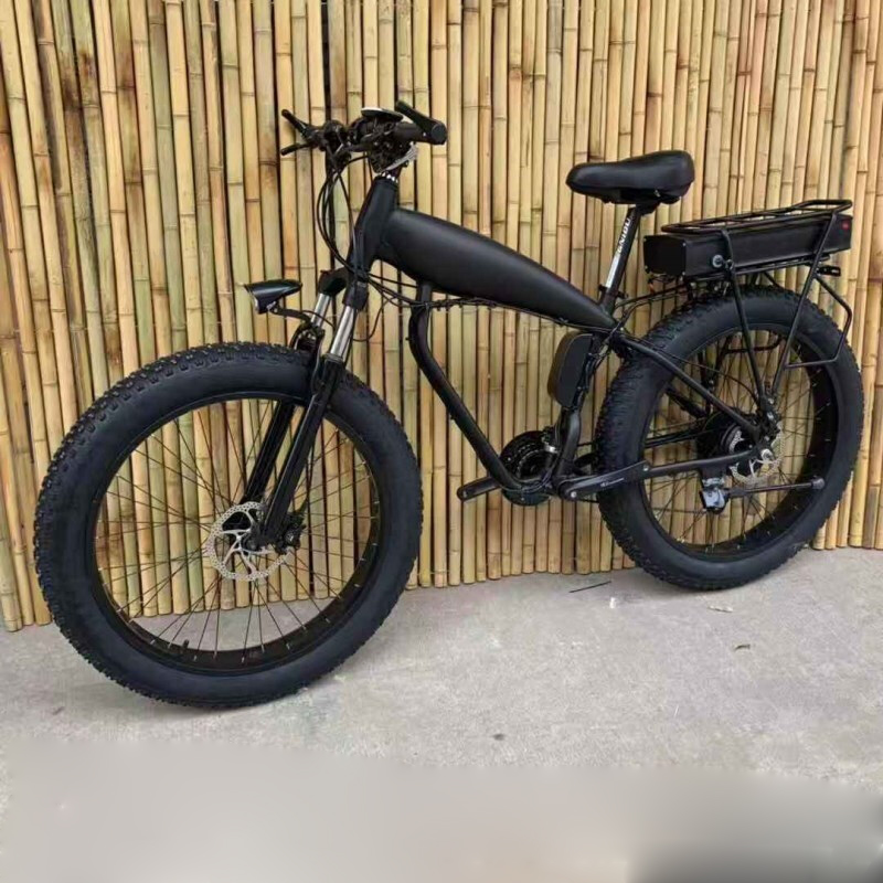 

Custom 26inch Fat tire ebike 1500W 48V 50ah Li-ion snow electric mountain bicycle Hydraulic disc brake maximum range 100-260km