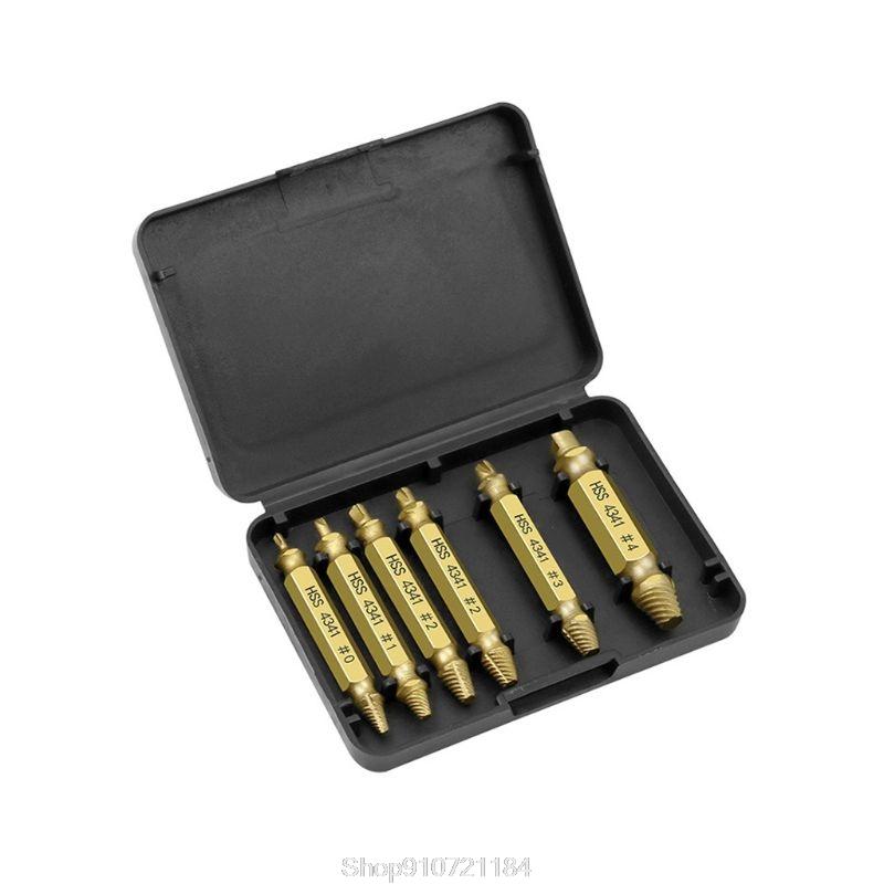 

6pcs Damaged Screw Extractor Speed Out Drill Bits Removal Tool Broken Bolt Remover Deburrer Set