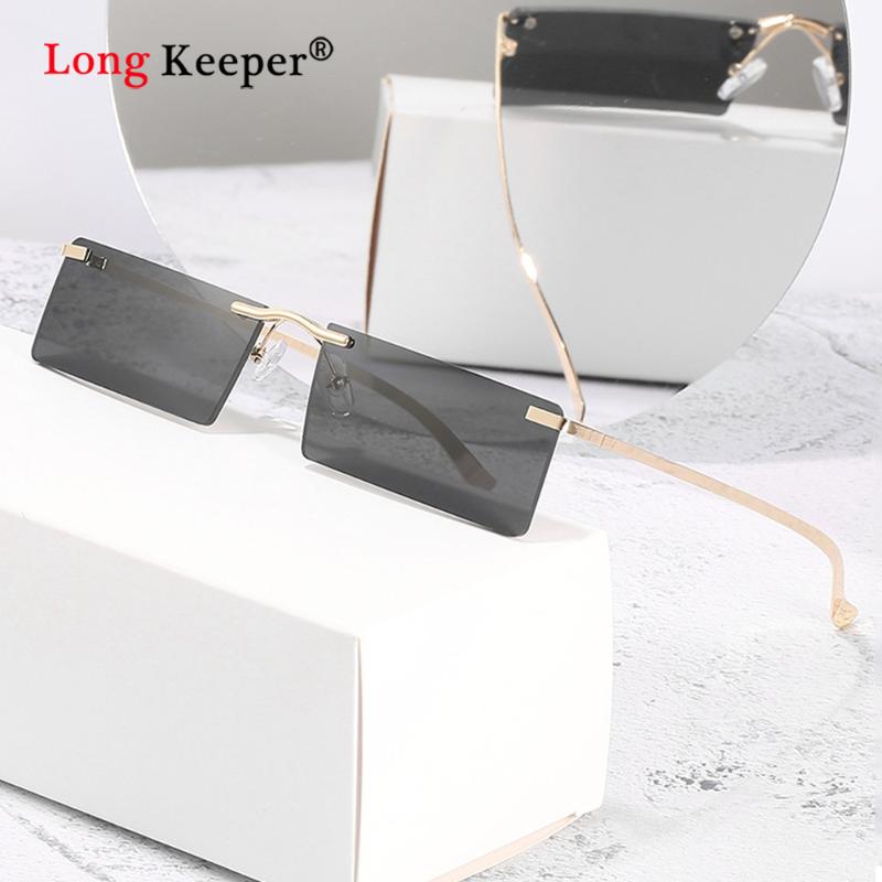 

2021Small Rimless Sunglasses Women Summer Style Rectangle Sun Glasses Shades Female Glasses Retro Black Pink Trend 90s Eyewear