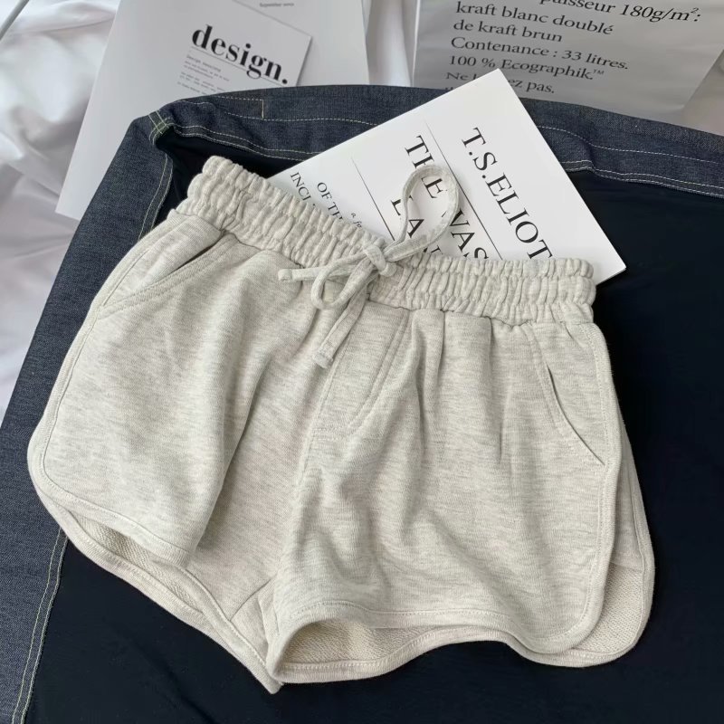 

Women Shorts Summer Streetwear Casual Solid Drawstring Shorts Fashion Harajuku beautiful girl Cotton Motion Sexy Female Shorts T200701, Beige