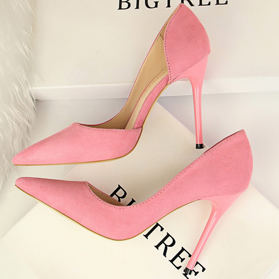 

2021 female 10.5cm high heels office stiletto borgonha herd bombs elegant wedding pink scarpins green shoes S5QK, Orange