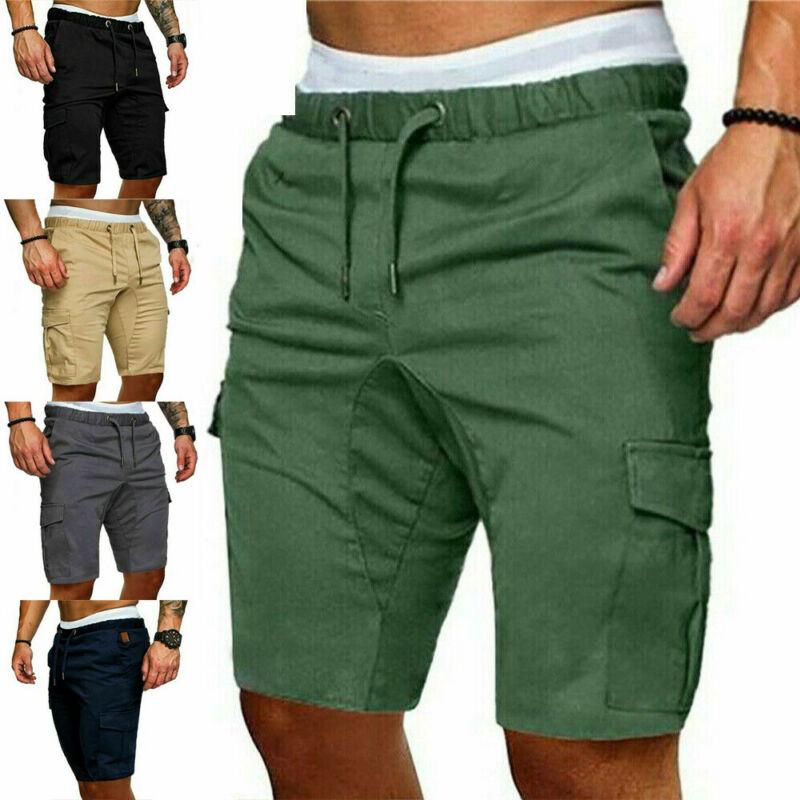 

Fashion Men Cargo Work Shorts Elasticated Summer Casual Combat Pants Trousers, Black