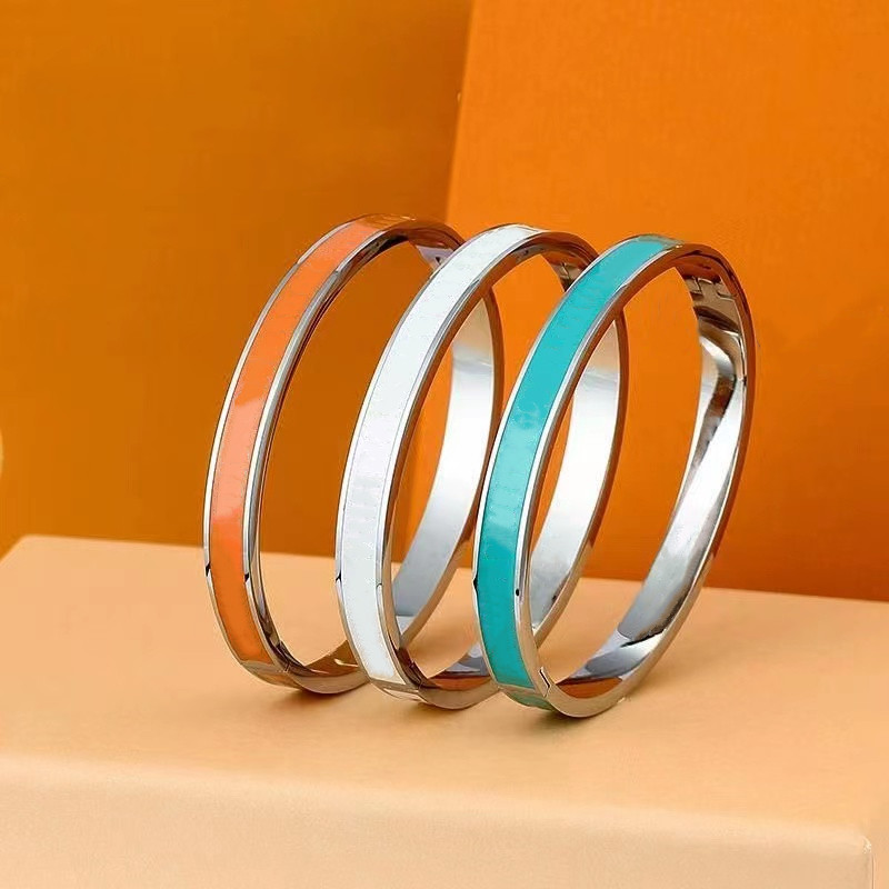 

Jewelry stainless steel bracelet women men bangle high quality letter color silver gold rose designer simple fashion buckle couple bracelets womens bangles gift