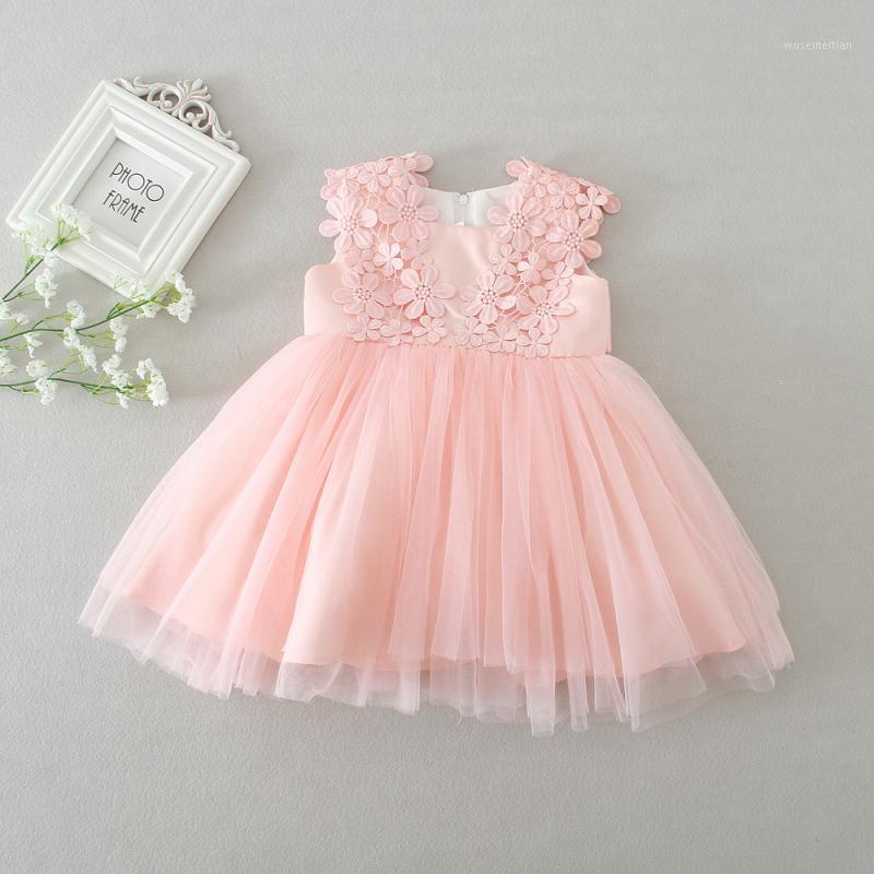 

2020 New arrival Summer Baby Girl Dress Baby Dresses Girl Baptism Birthday Frocks Girls Clothes Lace Dresses1, Pink