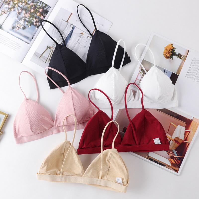 

Soft Bralette Deep V Seamless Bras For Women Thin Strap Wireless Push Up Bra Comfort Underwear Ladies Sexy Lingerie, Color 1