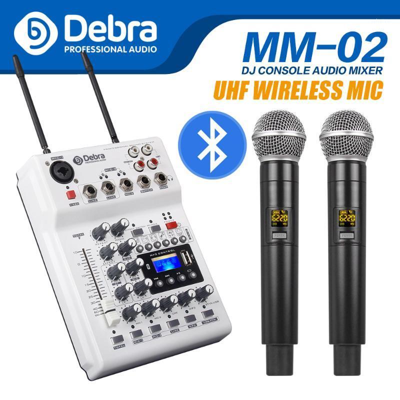 

Endless fun! DJ Console Mixer Soundcard with 2channel UHF wireless microphone for Home Studio Recording DJ Network Live Karaoke1