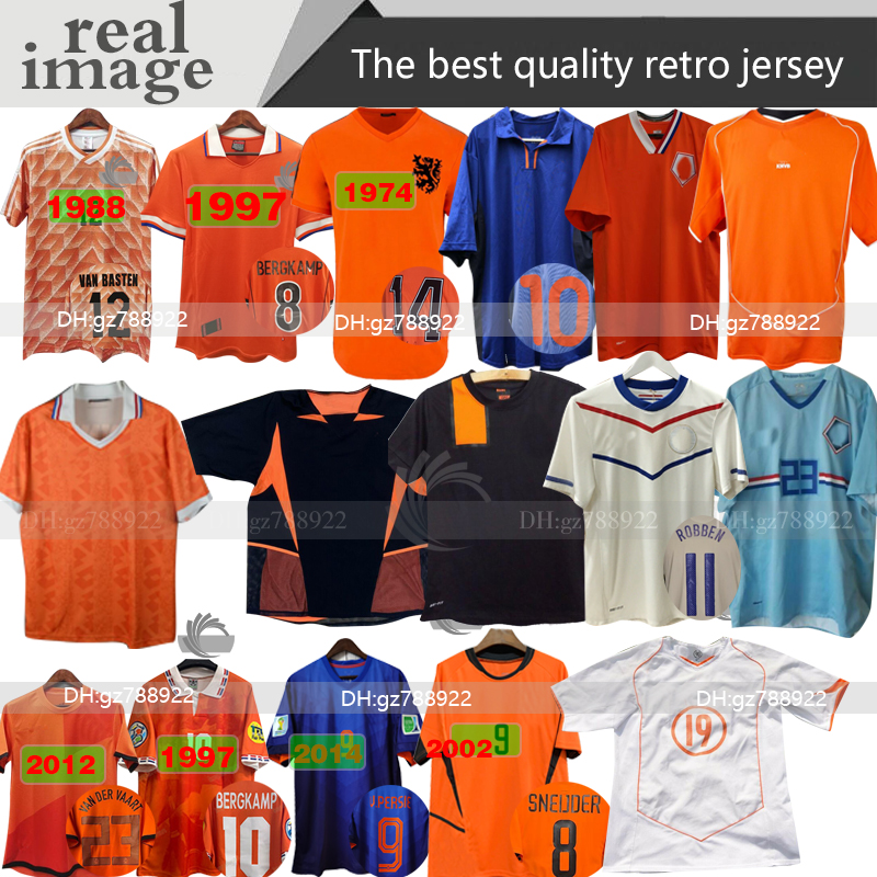 

hollandES Cruyff 1974 Retro 88 Soccer Jersey 1970 Van Basten 00 21 2002 1998 1994 Retro football shirts BERGKAMP 1996 Gullit Rijkaard DAVIDS, 18