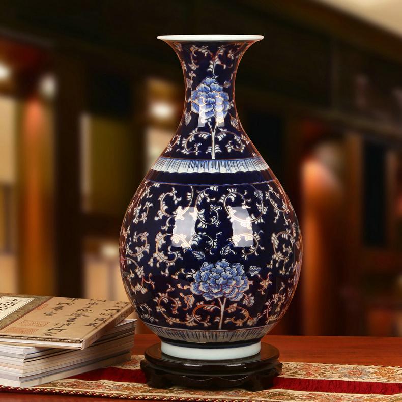 

Jingdezhen Peony of blue and white porcelain vase of home vase for wedding decoration blue and white ceramic chinese