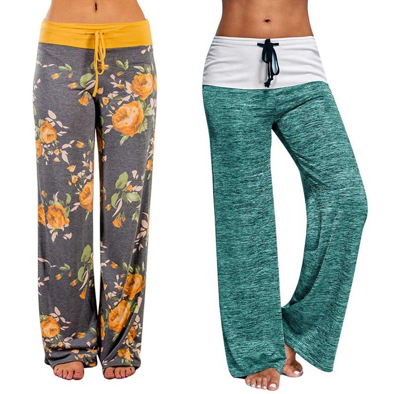 

Women's Joggers Pants Sports Yoga Pants Yellow XXL & Loose Casual Solid Drawstring Wide Leg Green Size XXXL, As shown