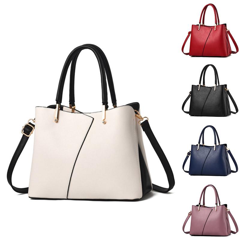

Women's Leather Handbags Shoulder Bags,Classical Style Handle for Work, Black