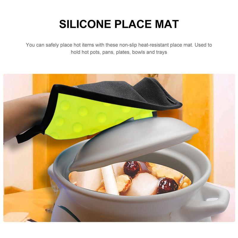 

1pc Silicone Placemat Heat Insulation Placemat Kitchen Heat Resistant Gloves Pad