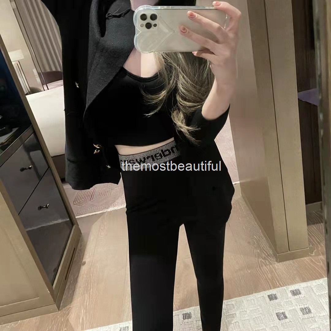 

Women's Leggings spring and summer aw King drill ribbon pencil pants elastic black thin women wearing high waist small foot
