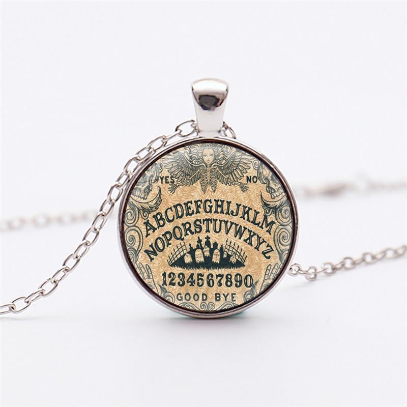 

14 Style Ouija pendant The Ouija Board Art photo Glass dome Jewelry Vintage Handmade Silver Plated Necklace Jewelry1