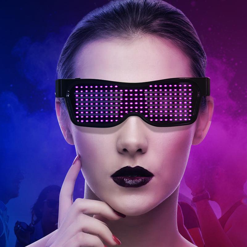 

Luminous Glasses Quick Flash Led Party Glass USB Charging Luminous Glasses APP Control EMD DJ Electric Syllables Glow Christmas