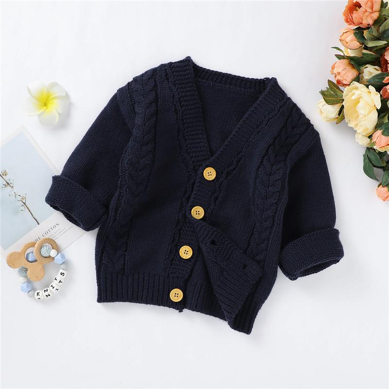 

3-24M Newborn Kid baby Boy Girl Sweater Autumn Winter Warm Knitted Cardigan Sweater Casual Plain Soft knitwear Coat Outfit, As pic