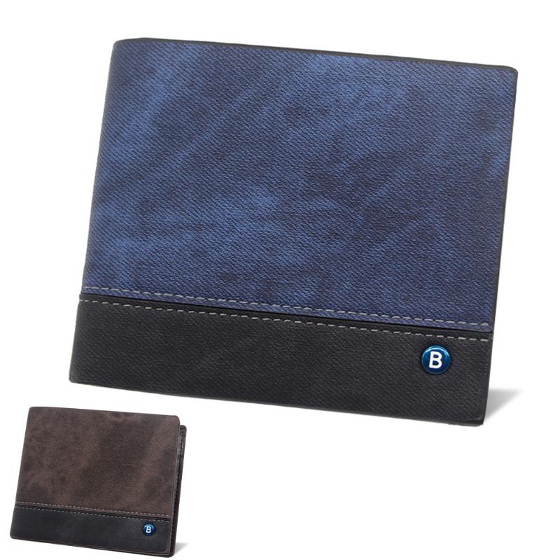

Men's Wallet Solid Color Leather Business Short Money Bag Famous Vintage Male Walltes Purse Dropshopping
