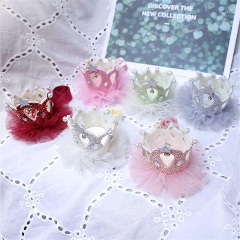 

8pcs/lot Kids Elastic Crown Headband Headwrap Girl Children Hair Headwear Princess Crystal Crown Hair Band Birthday Party Gift1, Beige