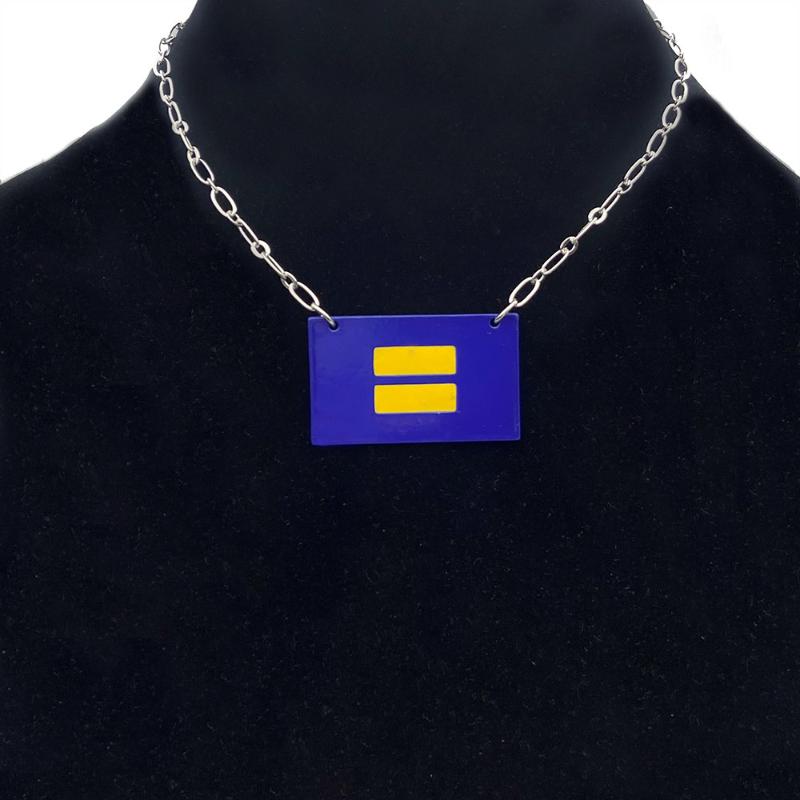 

Unique Design Square Pendant Fashion Punk Custom Square Acrylic Necklace For Women Accessories Party Gift