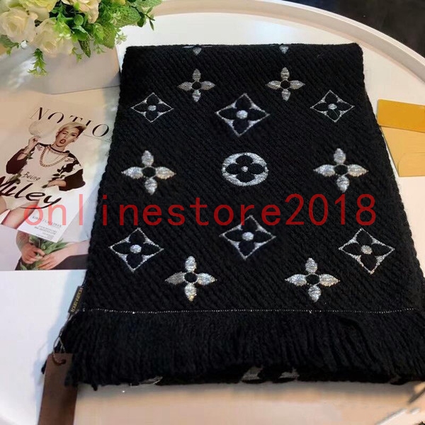 

2020 Winter New quality Silver silk and cotton size 180 * 35 cm Designer Shawl luxury scarves luxury scarves A16, Blue;gray