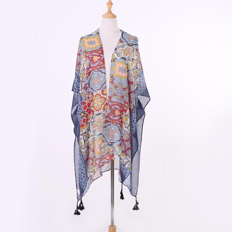 

Women Scarf Shawl Poncho Printed Sunscreen Scarf Sun Protection Shawl Beach Bikini Cover Soft Comfortable Hot Sale