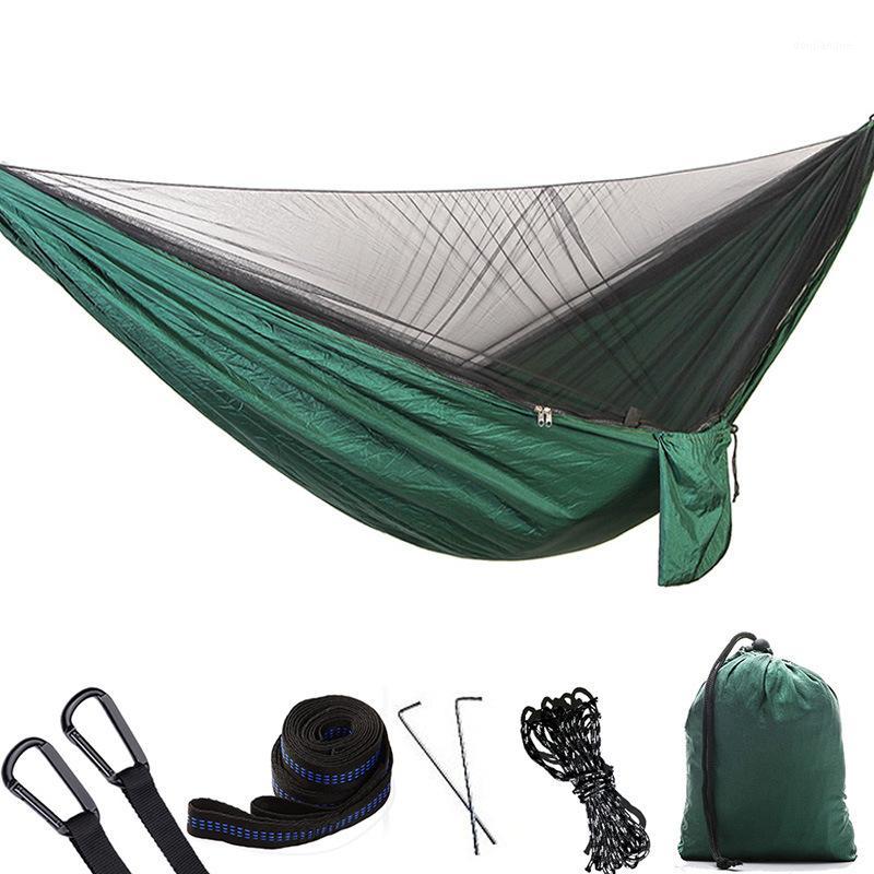 

large automatic stretch ultra light parachute hammock hunting mosquito net double lifting outdoor furniture hammock 290X140cm1