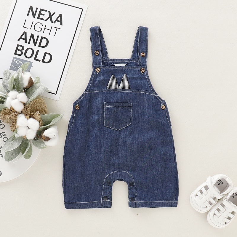 

Baby Clothing Boys Girls Jeans Overalls Shorts Toddler Kids Denim Rompers Cute Solid Pants Summer Bib Clothes 201127